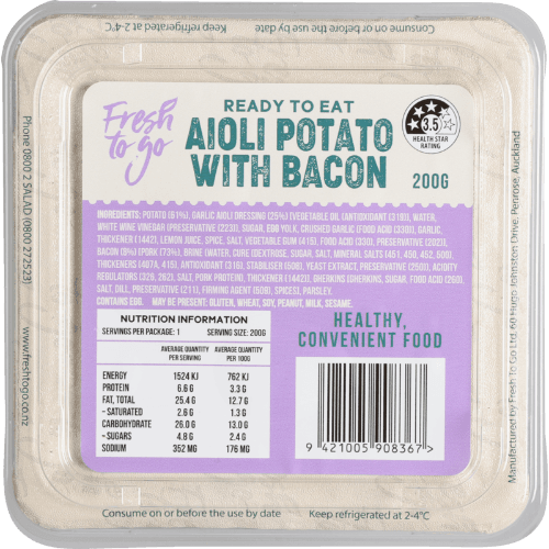 Fresh To Go Ready To Eat Aioli Potato With Bacon