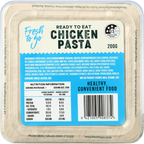 Fresh To Go Ready To Eat Chicken Pasta
