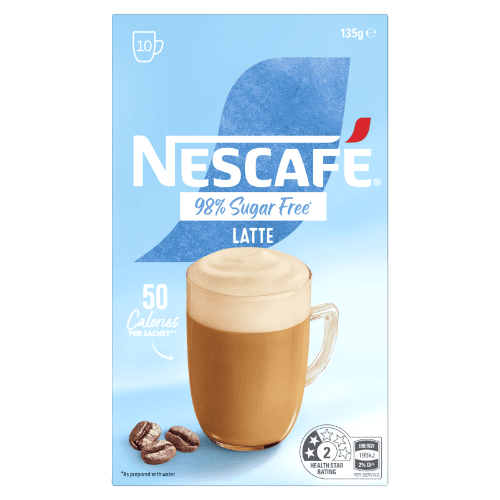 Nescafe 98% Sugar Free Latte Coffee Sachets