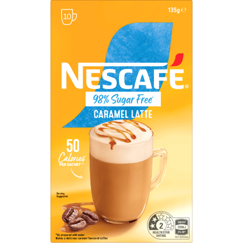 Nescafe 98% Sugar Free Caramel Latte Coffee Sachets