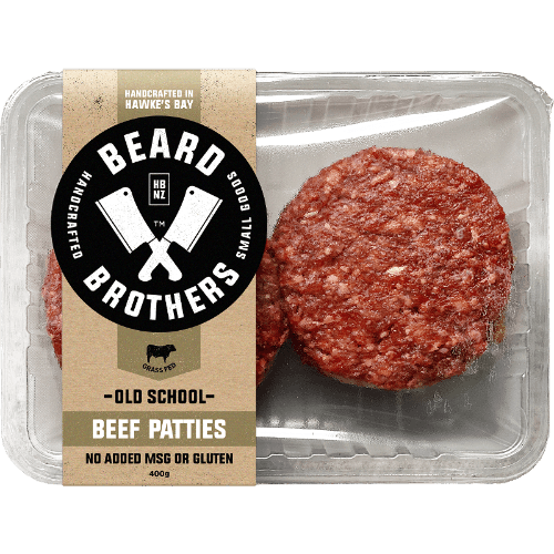 Beard Brothers Old School Beef Patties 400 g
