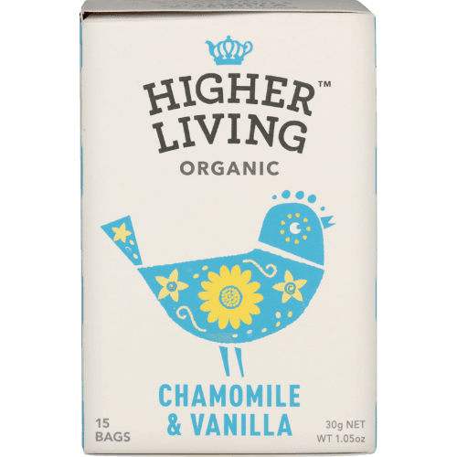 Higher Living Organic Chamomile & Vanilla Tea Bags 15 pack