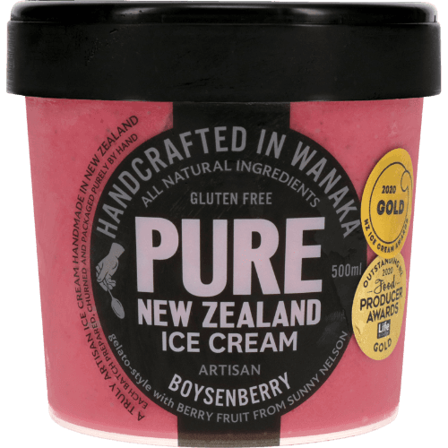 Pure New Zealand Ice Cream Gluten Free Artisan Boysenberry Ice Cream