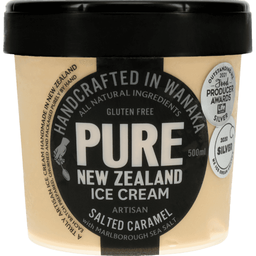 Pure New Zealand Ice Cream Gluten Free Artisan Salted Caramel Ice Cream