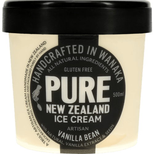 Pure New Zealand Ice Cream Gluten Free Artisan Vanilla Bean Ice Cream