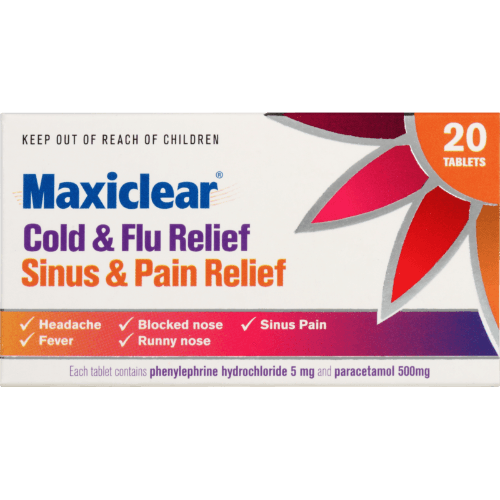 Maxiclear Cold Flu Sinus Pain Relief Tablets