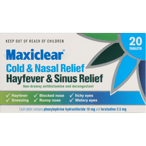 Maxiclear Cold Nasal Hayfever & Sinus Relief Tablets
