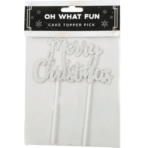 Korbond Oh What Fun Christmas Glitter Cake Topper