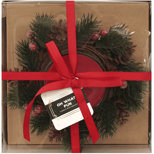 Korbond Oh What Fun Christmas Fragrant Candle With Wreath