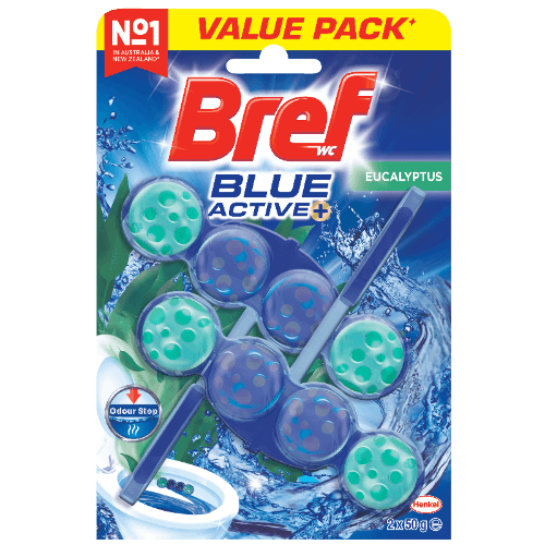 Bref Blue Active Eucalyptus Toilet Cleaner Block