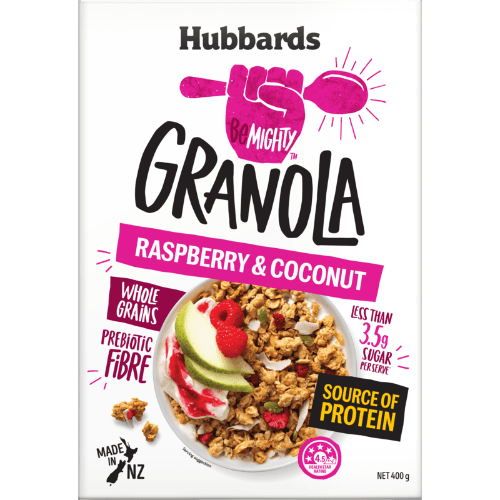 Hubbards BeMighty Raspberry & Coconut Granola