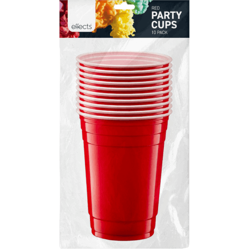 Effects Red Plastic Party Cups