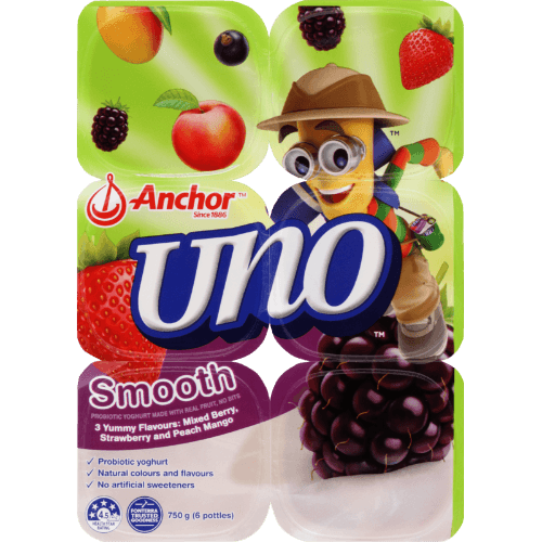 Anchor Uno Mixed Berry Strawberry & Peach Mango Yoghurt