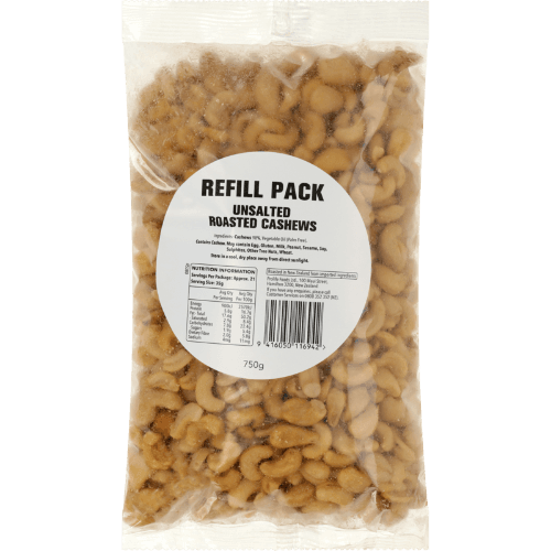 Unsalted Roasted Cashews Refill Pack 750 g