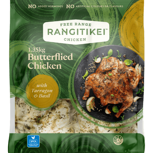 Rangitikei Free Range Tarragon & Basil Butterflied Chicken 1.35 kg