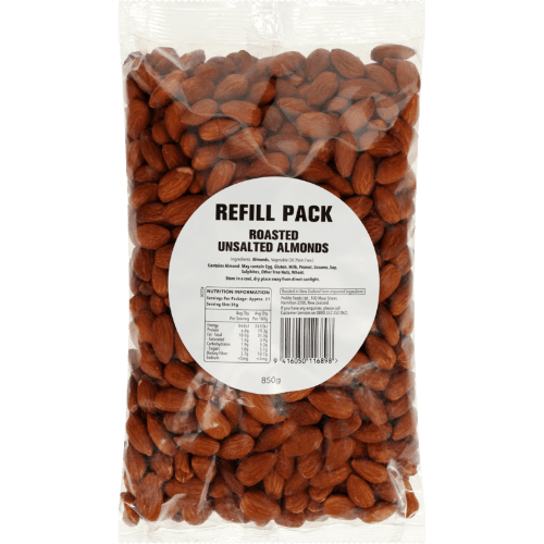 Roasted Unsalted Almonds Refill Pack 850 g