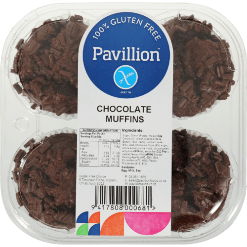 Pavillion Gluten Free Chocolate Muffins 4 pack