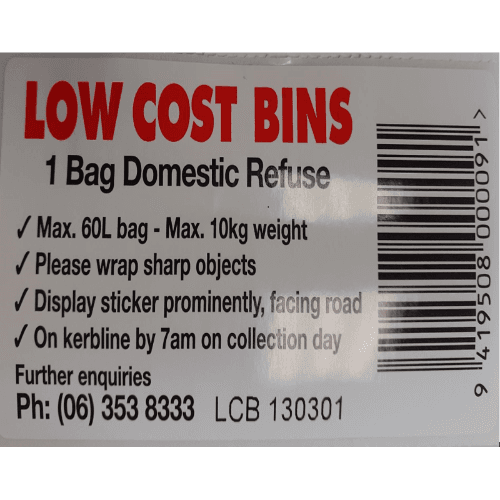 Northland Waste Whanganui Rubbish Bag Sticker