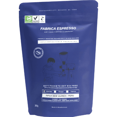 Fabrica Espresso Papa New Guinea/Peru Whole Coffee Beans 200 g