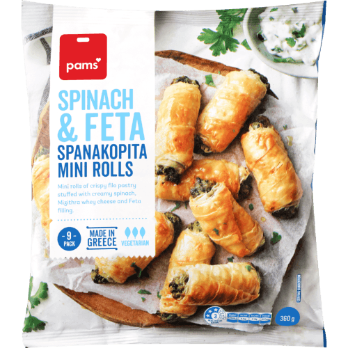 Pams Spinach & Feta Spanakopita Mini Rolls