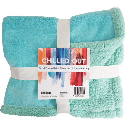 Korbond Winter Coral Fleece Baby Throw with Sherpa Assorted Colours