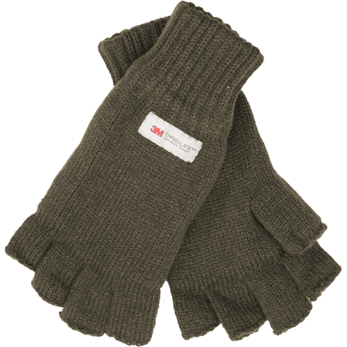 Korbond Mens Knitted Half Finger Gloves With Thinsulate Lining
