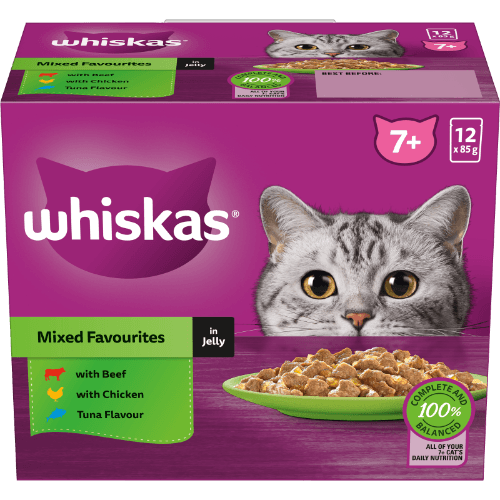 Whiskas Mixed Favourites in Jelly Senior Wet Pouches Cat Food
