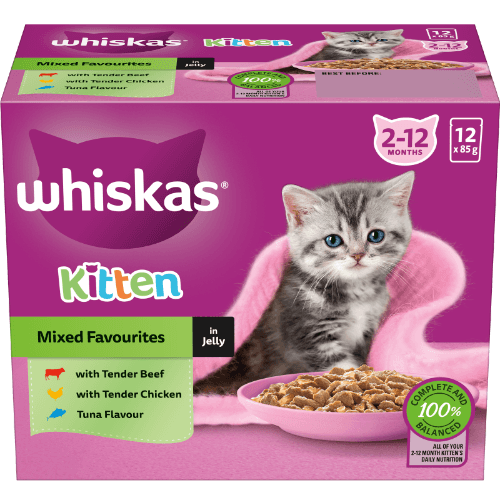Whiskas Mixed Favourites in Jelly Kitten Wet Pouches Cat Food