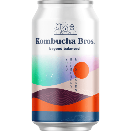 Kombucha Bros Yuzu, Blueberry & Collagen Carbonated Beverages 330 mL