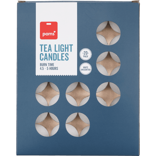 Pams White Unscented Tea Light Candles