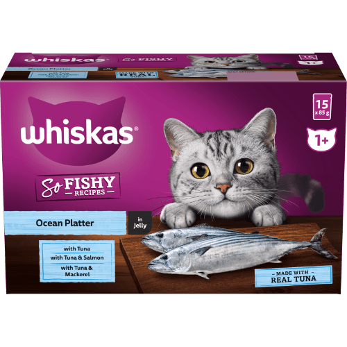 Whiskas So Fishy Recipes Ocean Platter In Jelly Wet Pouches Cat Food