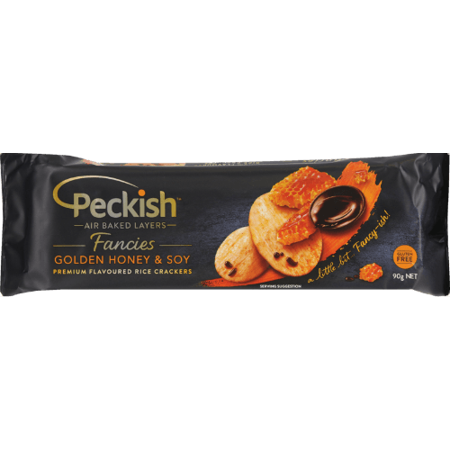 Peckish Fancies Golden Honey & Soy Premium Flavoured Rice Crackers