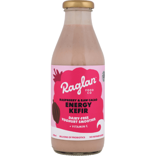 Raglan Coconut Yoghurt Raspberry & Cacao Energy Kefir Dairy-Free Yoghurt Smoothie 500 mL