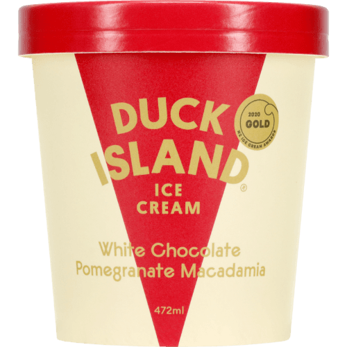 Duck Island White Chocolate Pomegranate Macadamia Ice Cream