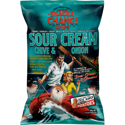 Snacka Changi Chips Kettle Fried Sour Cream Chive Onion Potato Chips