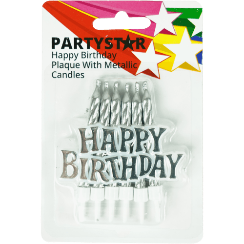 Korbond Happy Birthday Plaque With Metallic Candles