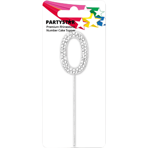 Korbond Premium Rhinestone Number 0 Cake Topper