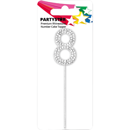Korbond Premium Rhinestone Number 8 Cake Topper