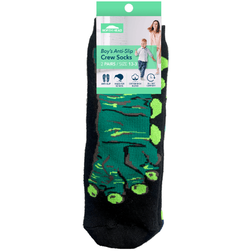North Head Boy's Anti-Slip Crew Socks Size 13-3