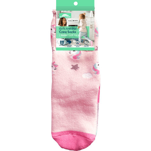 North Head Girl's Anti-Slip Crew Socks Size 13-3