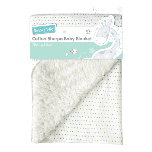 Rocco & Tolly Cotton Sherpa Baby Blanket