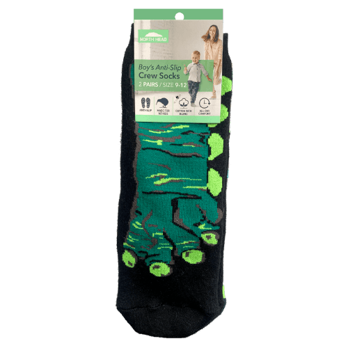 North Head Boy's Anti-Slip Crew Socks Size 9-12