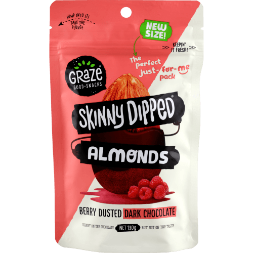 Graze Skinny Dipped Berry Dusted Dark Chocolate Almonds