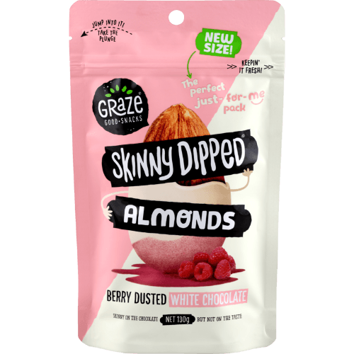Graze Skinny Dipped Berry Dusted White Chocolate Almonds