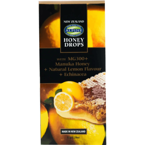 NZ Alpine Gourmet Foods Manuka, Lemon Flavour & Echinacea Honey Drops
