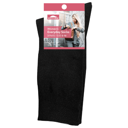 North Head Women's Everyday Black Socks Size 5-10