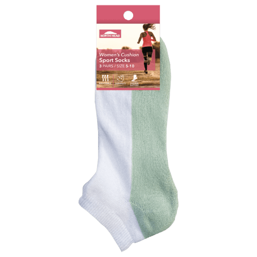 North Head Women's Cushion Sport Socks Size 5-10 Assorted