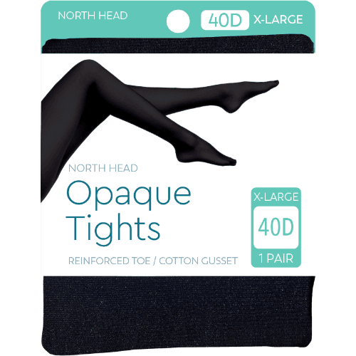 North Head Black 40 Denier Opaque Tights X-Large