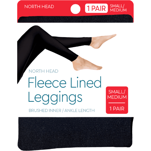 North Head Black Fleece Lined Leggings Small/Medium