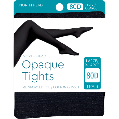 North Head Black 80 Denier Opaque Tights Large/X-Large